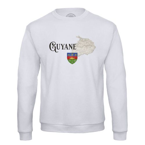 Sweat Shirt Homme Guyane 973 Département Cayenne Carte Ancienne Rare