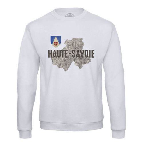Sweat Shirt Homme Haute Savoie 74 Département Carte Ancienne Alpes Ski