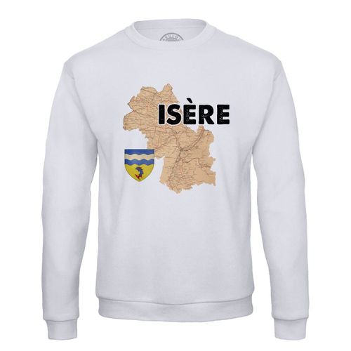 Sweat Shirt Homme Isère 38 Département Grenoble Carte Ancienne Rare
