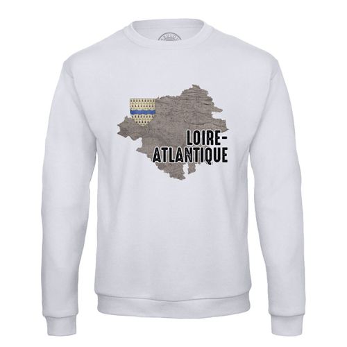 Sweat Shirt Homme Loire Atlantique 44 Département Nantes Carte Ancienne Rare