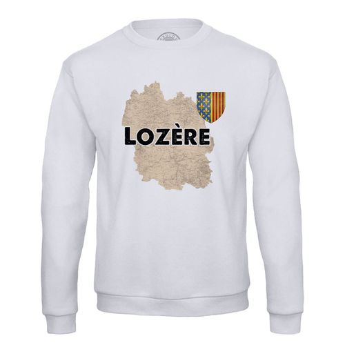 Sweat Shirt Homme Lozère 48 Département Mende Carte Ancienne Rare
