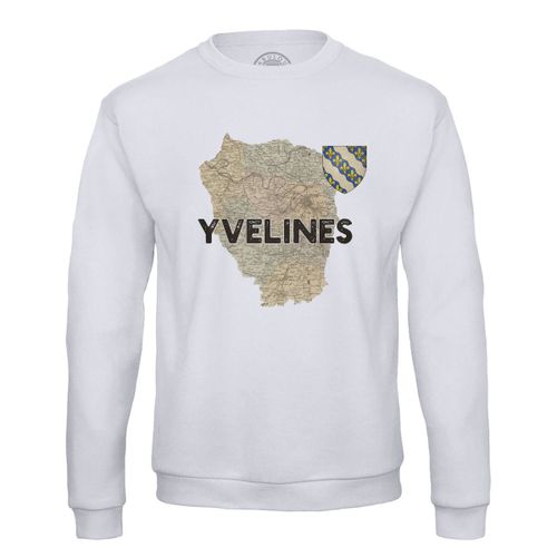 Sweat Shirt Homme Yvelines 78 Département Versaille Carte Ancienne Ile De France