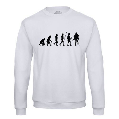 Sweat Shirt Homme Evolution Vielle À Roue Musique Instrument Musicien