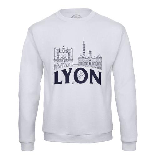 Sweat Shirt Homme Lyon Minimalist France Ville Est Culture