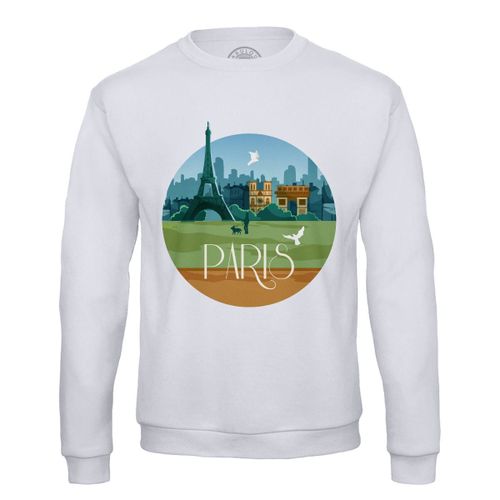 Sweat Shirt Homme Paris Paysage Ville France Tour Eiffel