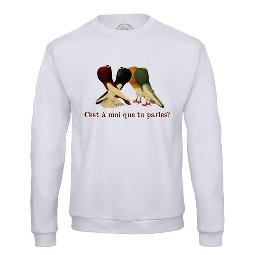 Sweat Shirt Homme Pigeons - C'est À Moi Que Tu Parles ? Biologie Illustration Ancien