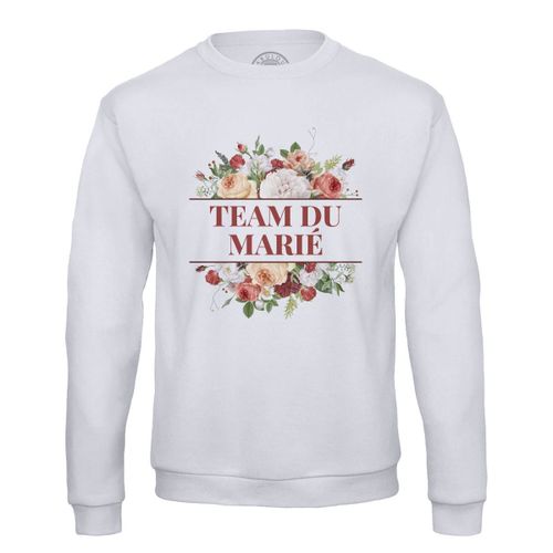 Sweat Shirt Homme Team Du Marié Mariage Mariée Bouquet Fleurs