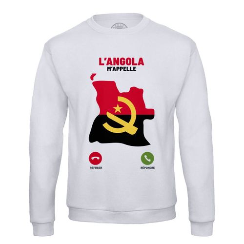 Sweat Shirt Homme L'angola M'appelle Voyage Passion Culture