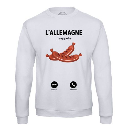 Sweat Shirt Homme L'allemagne M'appelle Saucisse Viande Cliché