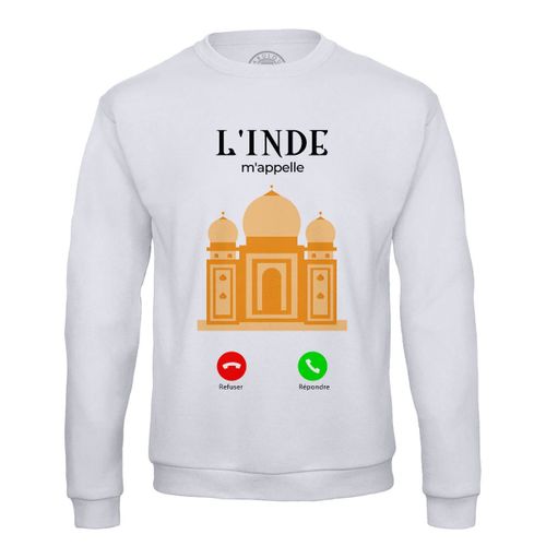 Sweat Shirt Homme L'inde M'appelle Taj Mahal Agra Delhi Patrimoine