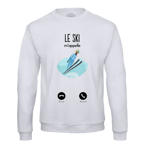 Sweat Shirt Homme Le Ski M'appelle Sport De Montagne