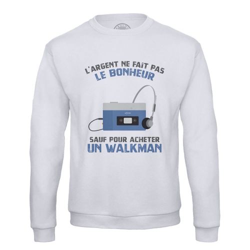 Sweat Shirt Homme Radio Cassette - L'argent Ne Fait Pas Le Bonheur