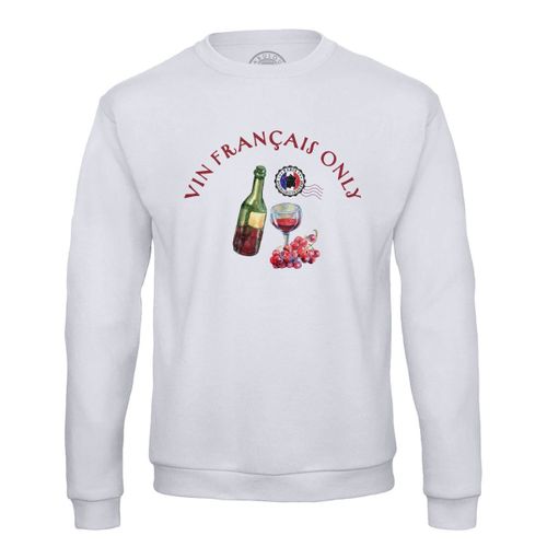 Sweat Shirt Homme Vin Français Only Pays Patriote Alcool
