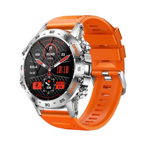 Anda-Montre Intelligente Étanche Ip67 Pour Homme,Montre Intelligente De Sport,Tracker De Fitness,Appel Bluetooth,Tiroir En Acier,Android,Ios,K52,1.39"" - Type Silicone Orange
