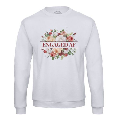 Sweat Shirt Homme Engaged Af Mariage Mariée Bouquet Fleurs