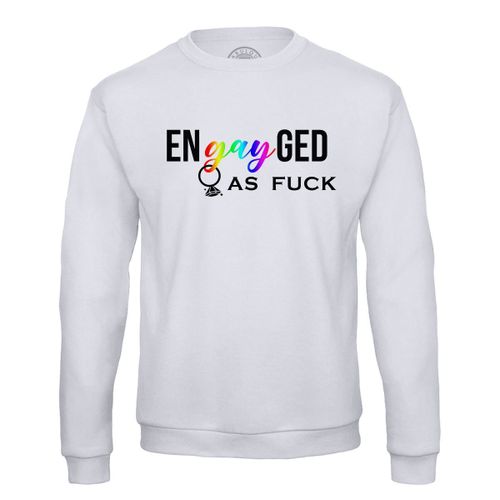 Sweat Shirt Homme En-Gay-Ged As Fuck Fiancé Mariage Lgbtq+
