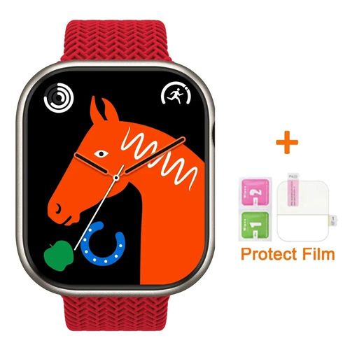 Montre Connectée Hk9 Pro + Pour Hommes Et Femmes,Version Gen3,Amoled,Série 9 Chatgpt,Ndavid,2 Go,Dean Dynamic Island,Visage De Montre Ai - Type Rouge