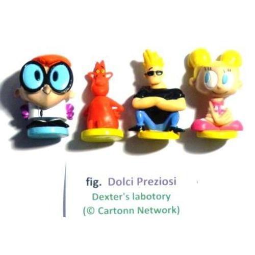 4 Figurines "Dolci Preziosi" (2004) - Série: Dexter's Labotory, ( Bragh, Johnny, Dexter, Dee Dee )