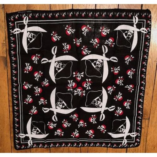 Foulard En Coton Motif Corsaire - 49 X 53 Cm - Comme Neuf