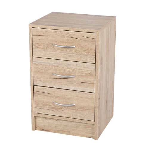Meuble De Rangement À 3 Tiroirs Pratik - Hauteur 60 Cm - Bois Clair