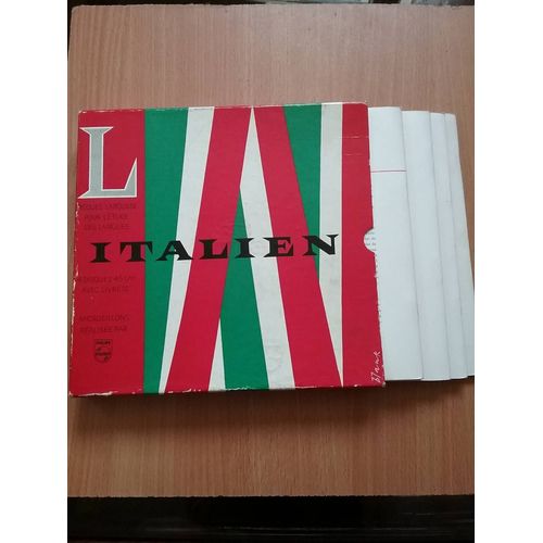 Disques Larousse Pour L'étude Des Langues.. Italien.. 4 Disques 45 T/M Avec Livrets ...