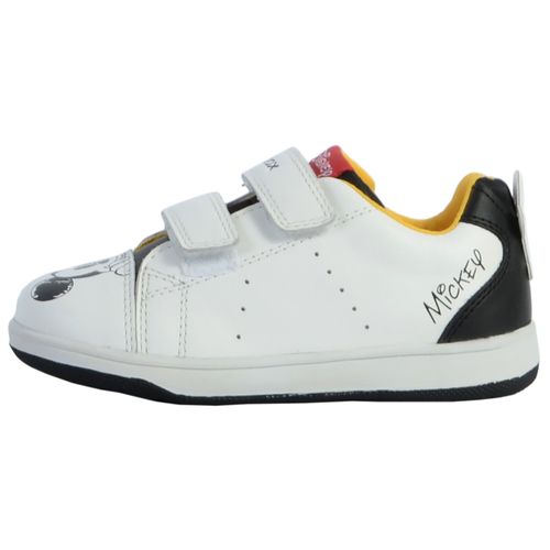Baskets Cuir Enfant/garçons Geox New Flick Blanc/noir