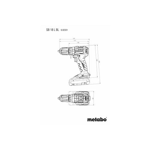 Perceuse à percussion METABO - SB 18V - L BL 2 x 4,0 Ah Li-HD, ASC 55, coffret - 602331800