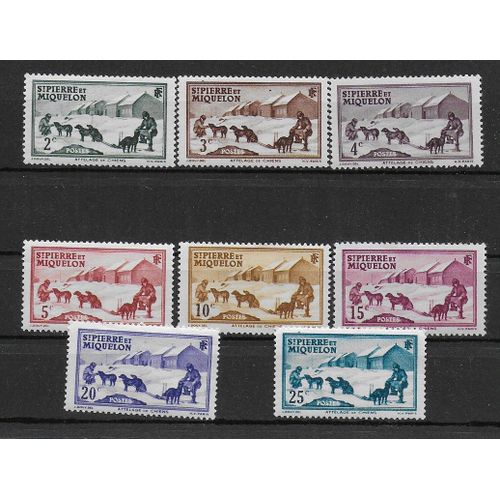 Saint-Pierre-Et-Miquelon 1938 : Attelage - Série De 8 Timbres Neufs */**