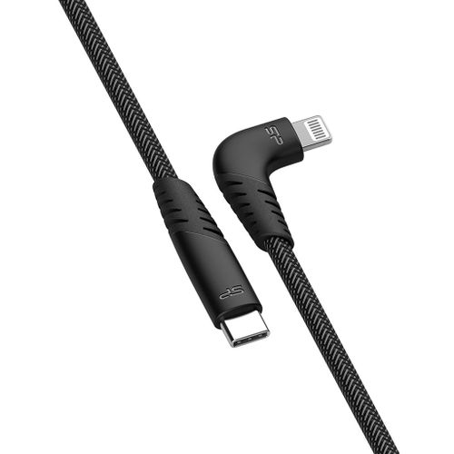 Silicon Power Boost Link LK50CL - Câble Lightning - 24 pin USB-C mâle pour Lightning mâle incliné - 1 m - gris - USB Power Delivery (3A, 60W)