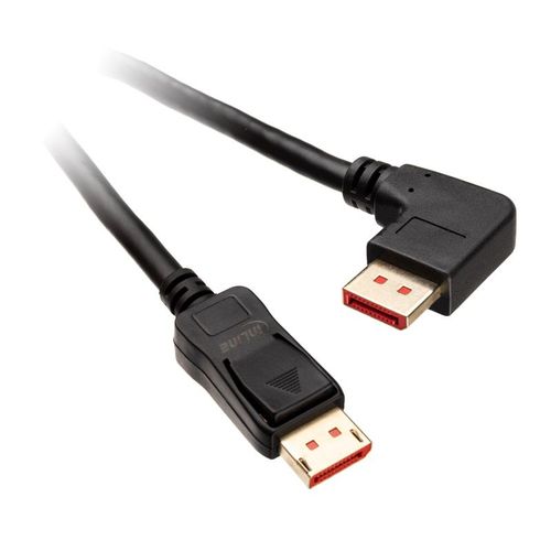 Inline 8k (fuhd) Displayport Kabel, Rechts Gewinkelt, Schwarz - 2m