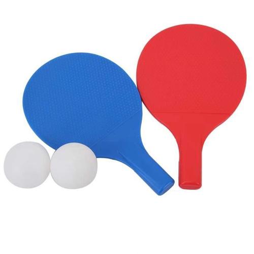 Ensemble de raquettes portatives pour batte de tennis de table pour enfants  en plein air avec 2 balles Rouge et bleu-LAF