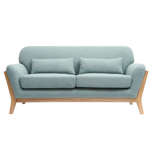 Canapé Scandinave 2 Places Vert Lagon Pieds Bois Yoko