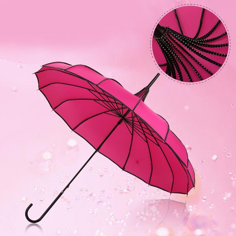Rose iSunday Vintage Pagoda Parapluie Mariage Mariage Fête Soleil Pluie UV Protection Parapluie 