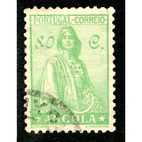 Timbre Oblitéré Portugal, Correo, Angola, 80 C