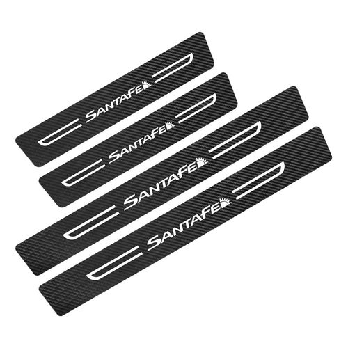 Autocollants De Pédales De Seuil De Porte De Voiture,Juste De Protection En Fibre De Carbone Pour Hyundai I20 I10 Macmii40 Santafe Feat 35 I30 Soladditif - Type For Santafe