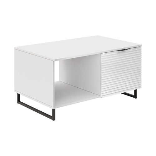 Table Basse Style Contemporain 100 Cm Blanc / Noir