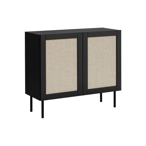 Buffet Bas Contemporain 100 Cm Noir / Beige