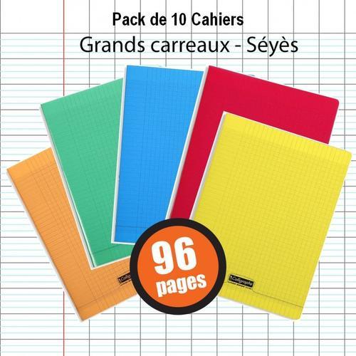 10 Cahiers Calligraphe Polypro Ligne 8000 Piqué Taille 210*297 - 96 Pages Seyes -Couleurs Aléatoires