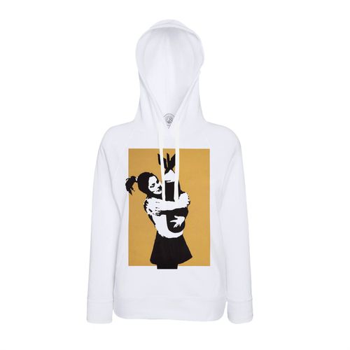 Sweat À Capuche Banksy Fille Calin Bombe Street Art