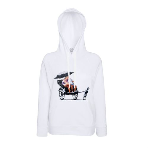 Sweat À Capuche Banksy Rickshaw Kid Pousse Pousse Street Art