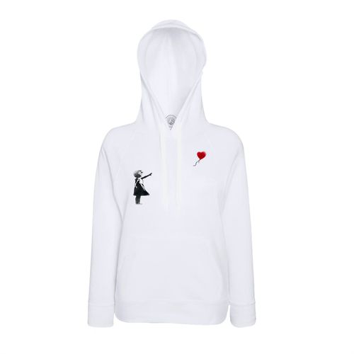 Sweat À Capuche Banksy Fillette Ballon Rouge Coeur Enfant