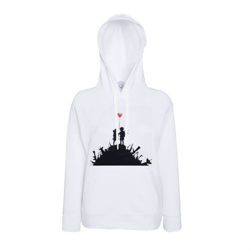 Sweat À Capuche Banksy Guerre Enfants Ballon Rouge Arme Street Art