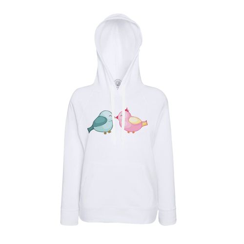 Sweat À Capuche Oiseaux Amoureux Mignon Kawai Illustration Enfant