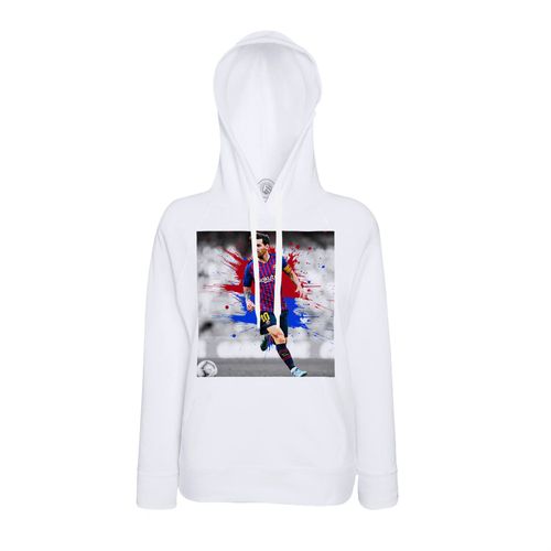 Sweat À Capuche Leo Messi Barcelone Football Star Artwork Buteur Argentine