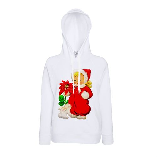 Sweat À Capuche Enfant De Noel Lapin Mignon Vintage Retro 50's