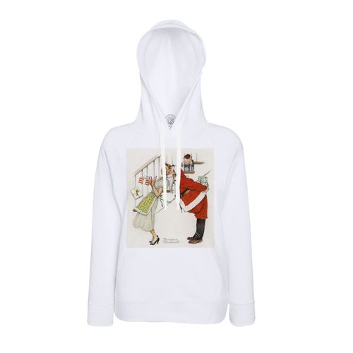 Sweat À Capuche Pere Noel & Maman Noel Peinture Norman Rockwell