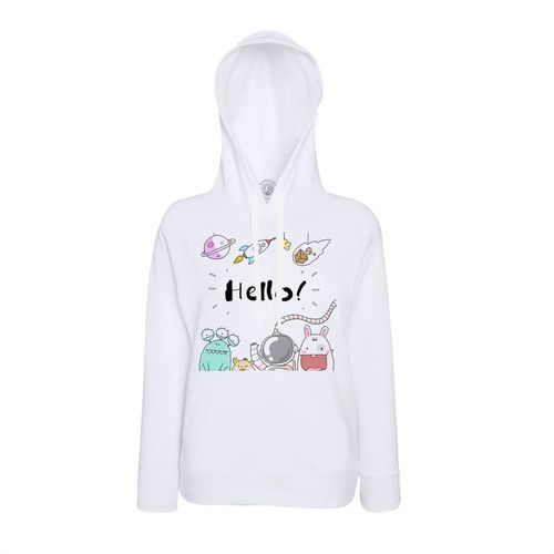 Sweat À Capuche Hello! Astronaute Martien Alien Mignon Illustration Enfant
