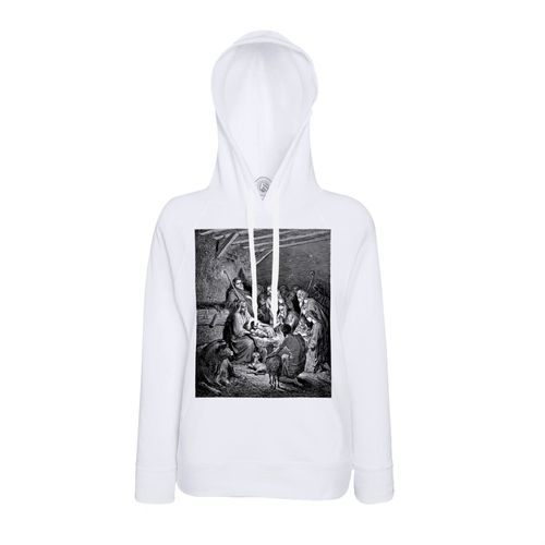 Sweat À Capuche La Nativite Naissance De L'enfant Jesus Gravure Vierge Marie Noel