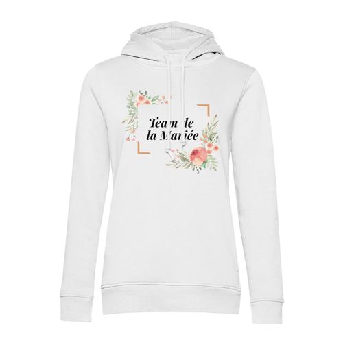 Sweat À Capuche Team De La Mariée Mariage Fiancée Cadre Floral