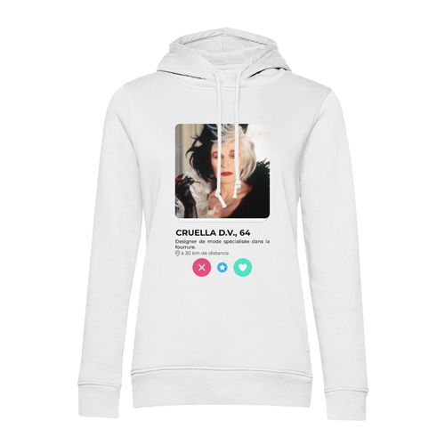 Sweat À Capuche Cruella Dalmatien Réseau Social Amour Méchante